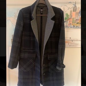 WOOL PLAID COAT- 7 For All Mankind